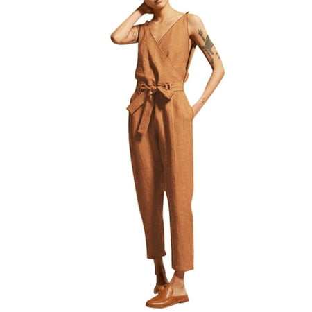 

Plus Size Jumpsuits For Women Romper Wide Leg Women Jumpsuits Summer Plus Size Vintage Romper Casual Sleeveless Playsuits Popular Bodysuits Belted Jumpsuit Women s Jumpsuits Rompers & Overalls One Pi