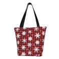 thumbnail image 1 of Balery Snowflake red plaid Bolsa de Hombro con Diseño, Bolsa Grande y Duradera, Bolsa Versátil para Compras, 1 of 6