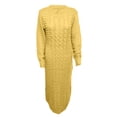thumbnail image 2 of Liacowi Women Cable Knit Long Sweater Dress Crewneck Long Sleeve Ribbed Bodycon Sweater Pullover Midi Jumper Dresses Plus Szie S-3XL, 2 of 5