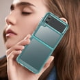 thumbnail image 6 of Case for Samsung Galaxy Z FILP 3 5G Case Slim Dropproof [Defend from Drop/Scratch/Slip/Fingerprint] Clear Acrylic Hard Back Soft TPU Bumper Hybrid Phone Cover for Samsung Z FILP 3 5G-Crystal Blue, 6 of 14