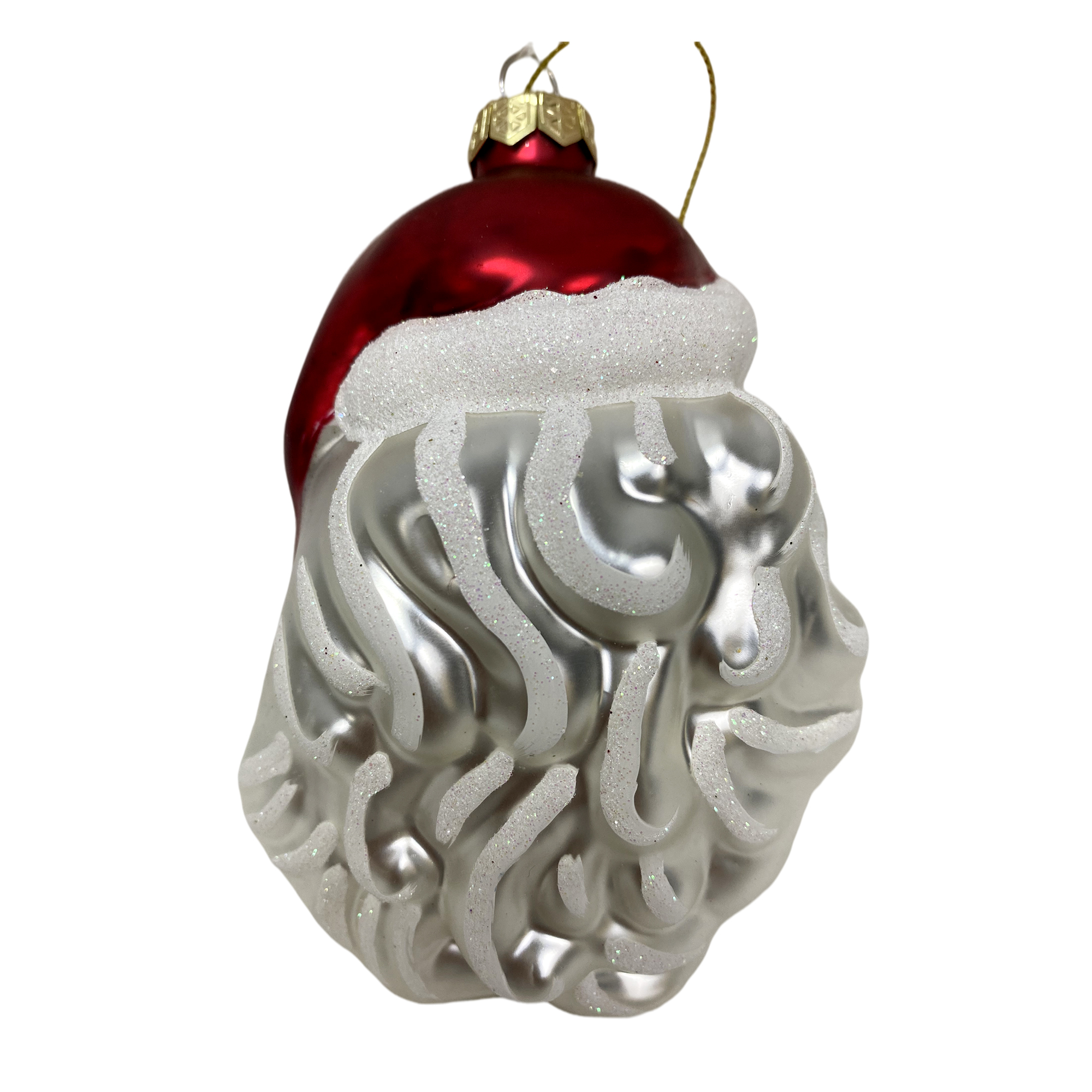 Holiday Time Glass Santa Christmas Hanging Ornament - image 2 of 4