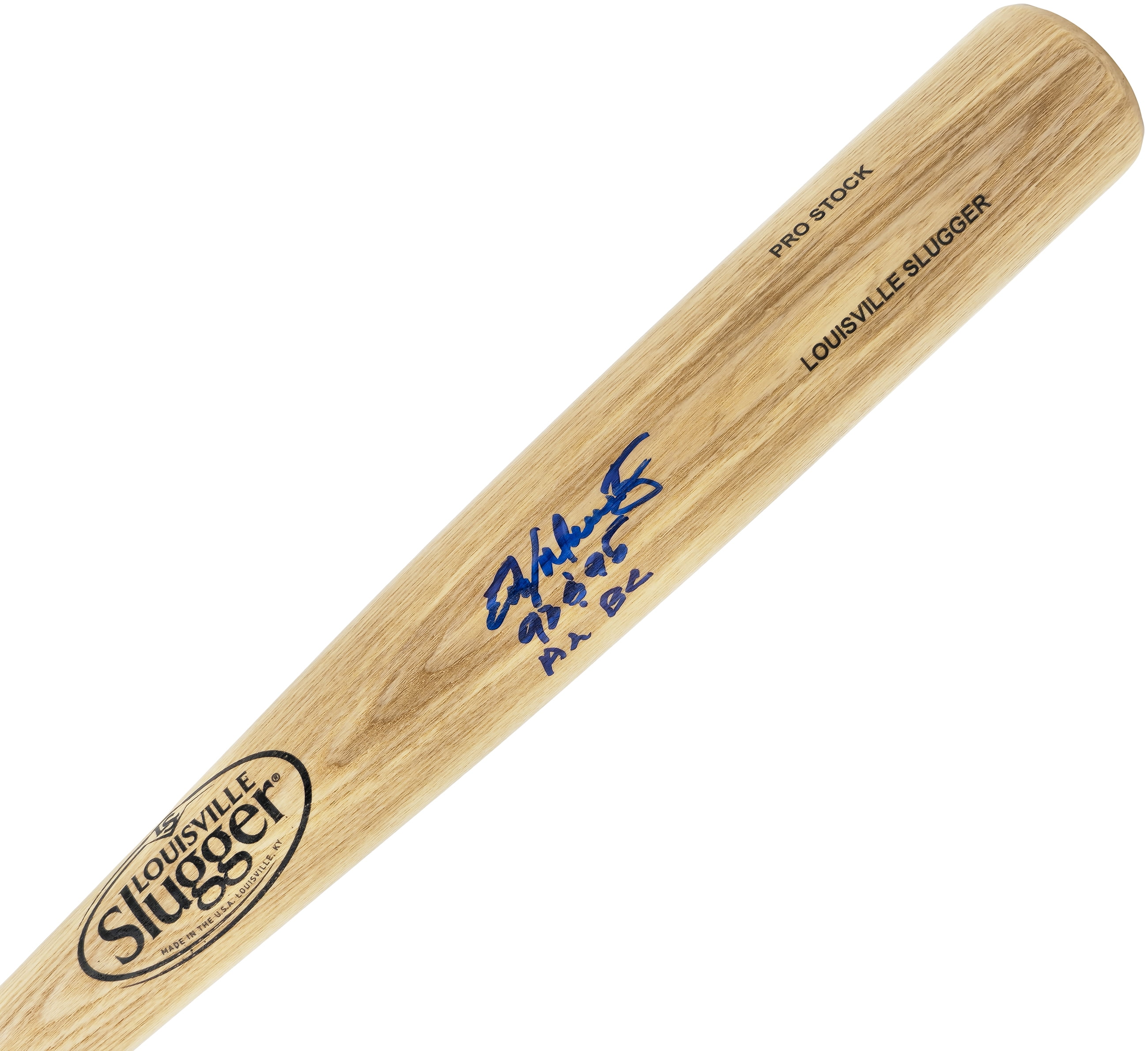 Edgar Martinez Autographed Blonde Louisville Slugger Pro Stock Baseball Bat Seattle Mariners "92 & 95 AL BC" Beckett BAS Witness 230597