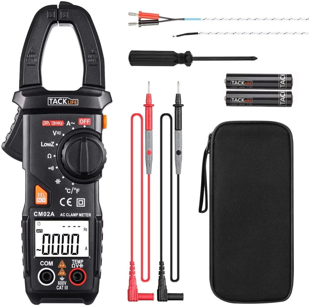 Tacklife AC/DC 6000 Counts Auto-Ranging Digital Clamp Multimeter