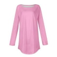 thumbnail image 5 of Baqcunre Womens Long Sleeve Tee Shirt Womens Blouses Dressy Casual Fall Hippie Tshirts Shirts Cute Tops Floral Tunics Tops Crew Neck Sweatshirts Crewneck Sweatshirts Plus Size Tops Pink 3XL, 5 of 5
