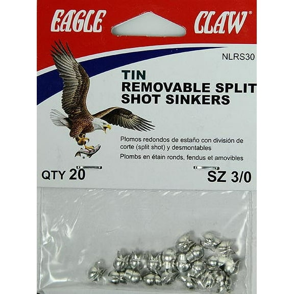 Eagle Claw Bass Casting Removable Split Shot Weight, Tin