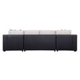 thumbnail image 3 of ACME Merill Sectional Sofa w/Sleeper , Beige Fabric & Black PU 56015, 3 of 6
