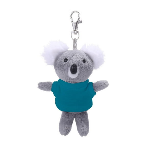 Made by Alien Personalized Koala Plush Keychain Stuffed Animal- 5 Inch decorative Clip for kids Bag, Purse, Backpack, Handbag (Turquoise Shirt)