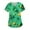 2-army green, variant on Womens Print Scrub Tops Irish Shamrock Printed V-Neck Breathable Workwear Shirt Short Sleeve Professionals Soft Stretch St. Patrick's Day T-Shirts with Pockets ( green)
