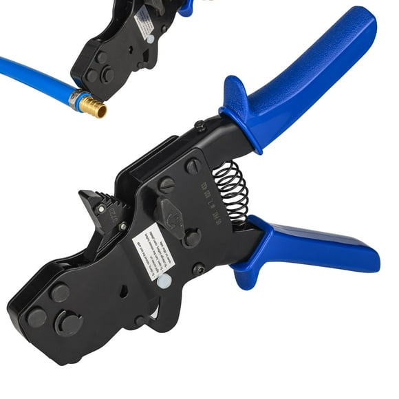GUOFIS PEX Ratchet Cinch Clamp Tool for Stainless Steel Clamp Rings, One-Hand Ratchet Design Crimper Tool from 3/8", 1/2", 3/4", 5/8" and 1", ASTM2098