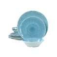 thumbnail image 1 of Gibson Home Indigo Frost 12 Piece Melamine Dinnerware Set, Metallic Blue, 1 of 6