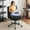 Black-microfiber, variant on Cloud Criss Cross Legged Chair,18" High Back Armless Home Office Desk Chair with Wheels,Wide Adjustable Comfy Padded Seat Task Computer Chair,Modern Swivel Makeup Vanity Chair,Fabric,Beige