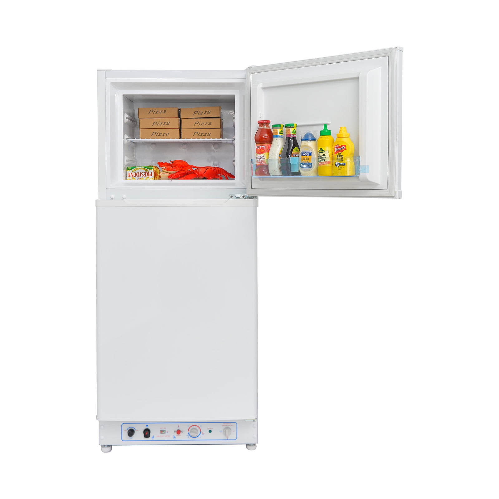 Smad Propane Gas Refrigerator with Freezer 6.5 Cu ft LPG Fridge for Cabin Camper RV Home