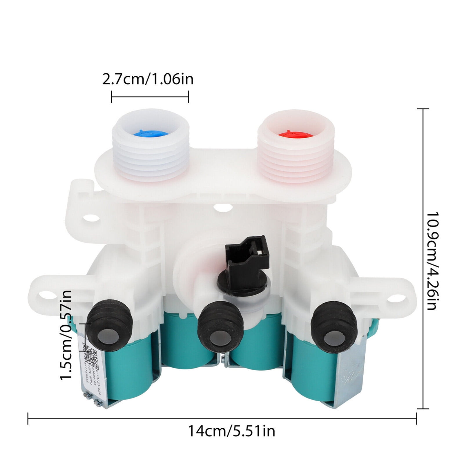 Washing Machine Water Inlet Valve Kit for Whirlpool W11096267 W11165546 TAPDRA Spare Part