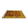 thumbnail image 2 of Ahgly Company Machine Washable Indoor Square Oriental Yellow Industrial Area Rugs, 3' Square, 2 of 4