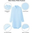thumbnail image 5 of jinghuiyue Women's Button Down Shirt Dresses Long Sleeve Oversize Blouse Casual Long Shirts with Side Pockets XL, 5 of 8