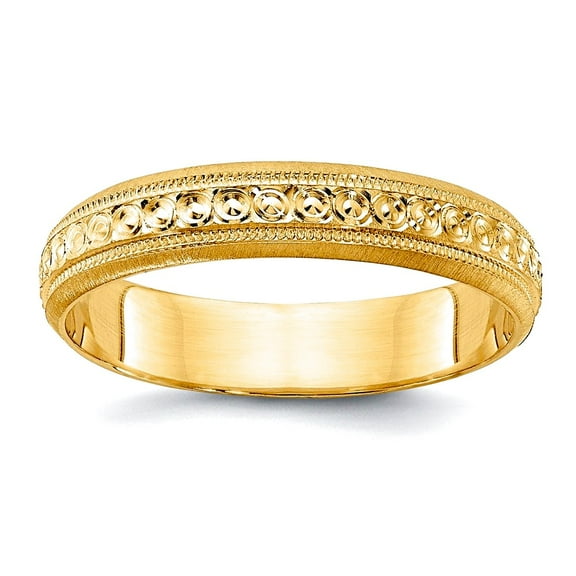 14k Yellow Gold Polished 3mm Design Etched Wedding Band Ring Size 6 Wedding Band for Women and Men