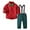 Red, variant on IROINNID Toddler Boys Formal Jumpsuit Set Long Sleeve Turndown Lapel Outfits Infant Gentleman Solid Homecoming Suit with Bow-tie 2PC