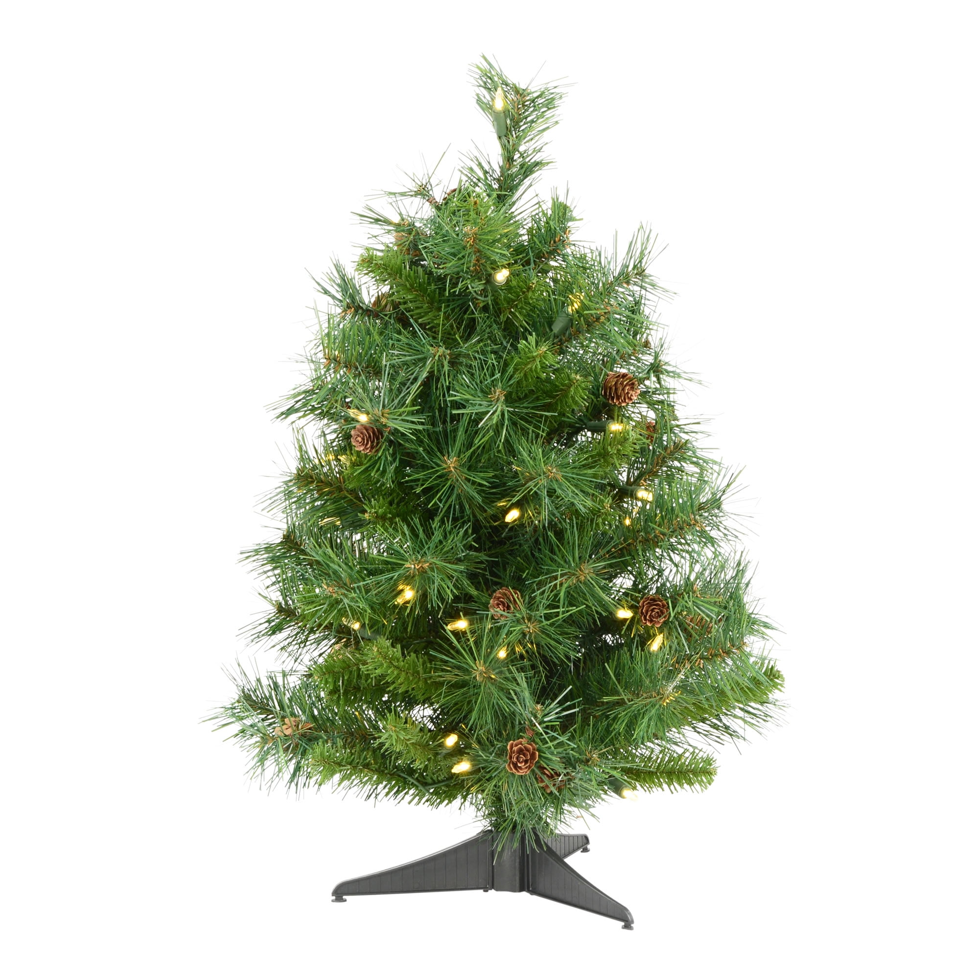 Vickerman Pre-Lit 2' Cheyenne Pine Artificial Christmas Tree, LED, Warm ...