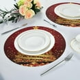 thumbnail image 6 of GZHJMY Golden Christmas Tree Round Placemats 15.4in, Washable Heat Resistant Table Mats for Dining Tables Kitchen Wedding Party Decoration Plate Mats Set of 4 Table Mat, 6 of 7