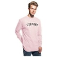 thumbnail image 2 of Daxton Retro Vermont Arch Font Long Sleeves T Shirt Soft Medium Weight Cotton, Pink Tee Black Font, 2XL, 2 of 2