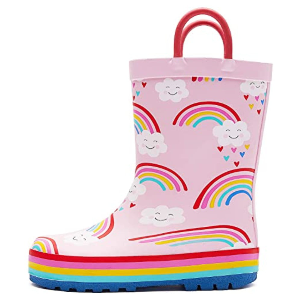 KomForme Kids Girl Boy Rain Boots Waterproof Rubber Printed with ...