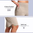 thumbnail image 6 of HongQid Women's Bermuda Long Shorts Knee Length with Pockets High Waisted Shorts for Women Lounge Walking Athletic, 6 of 9