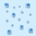 thumbnail image 3 of Fofosbeauty 24pcs Press on False Toe Nail Tips Short Square Manicure Full Cover Fake Nails,Blue Eye, 3 of 9