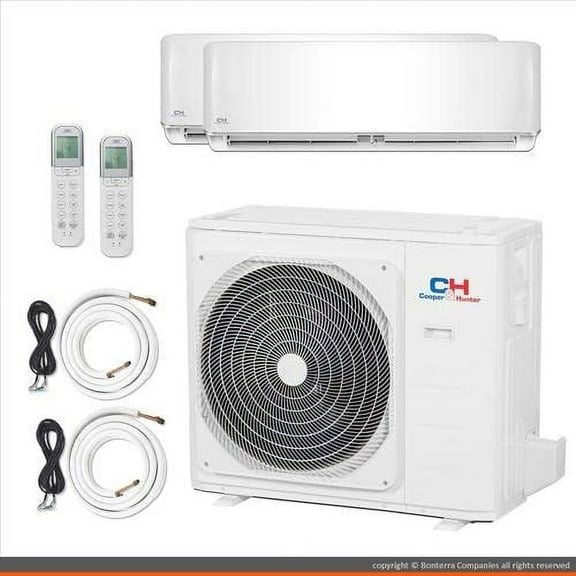 2 Zone Mini Split 12000 18000 Ductless Air Conditioner Pre-Charged Dual Zone Mini Split 23.8 Seer