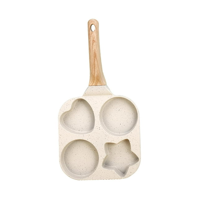 Sartén para Parrilla Dividida Macarena Sartén para panqueques Sartén Dividida en secciones Sartén para Tortilla de 4 agujeros Sartén para Cocinar huevos Pa Blanco Sartén para huevos