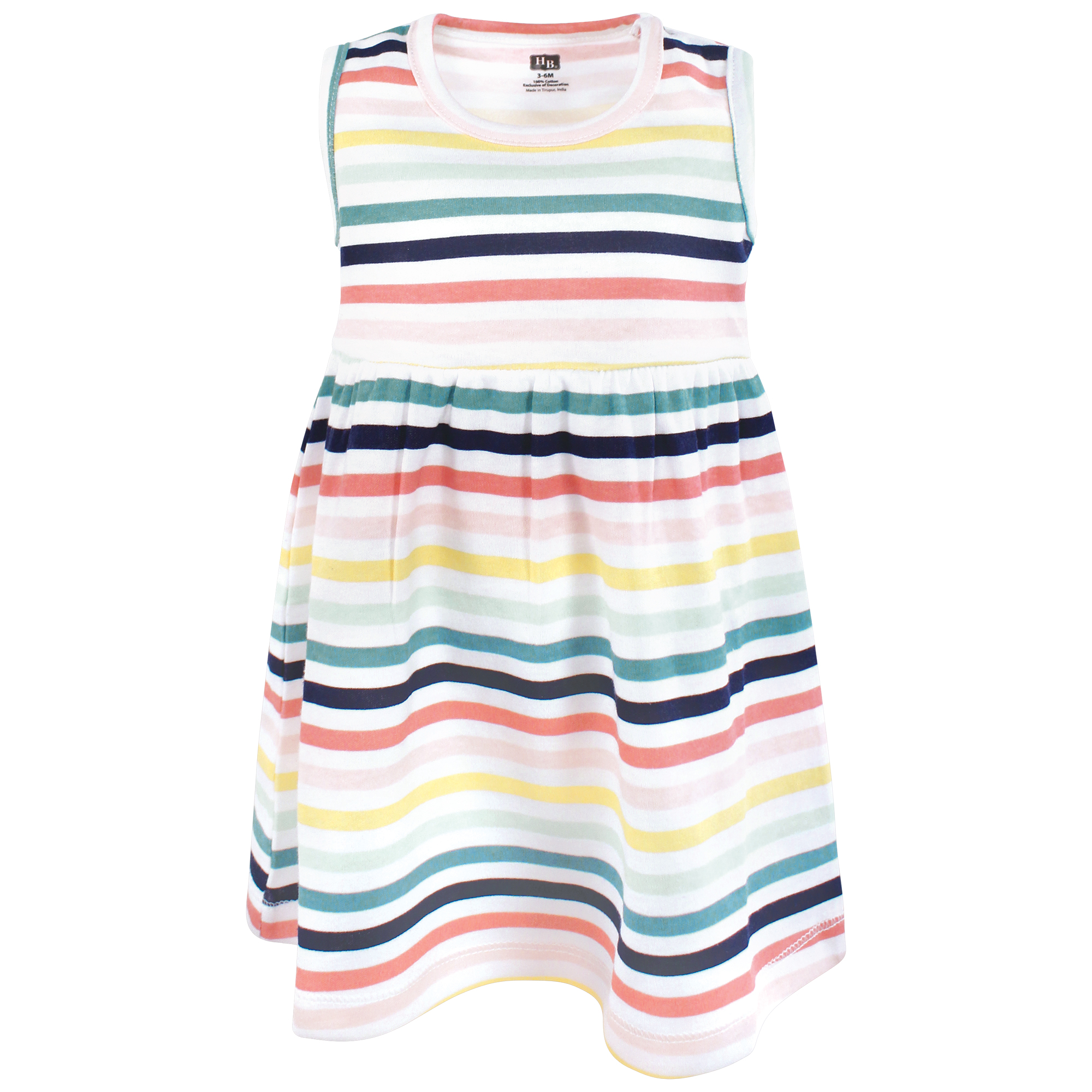Hudson Baby Girls Cotton Dress and Cardigan Set, Sunset Stripe, 18-24 Months