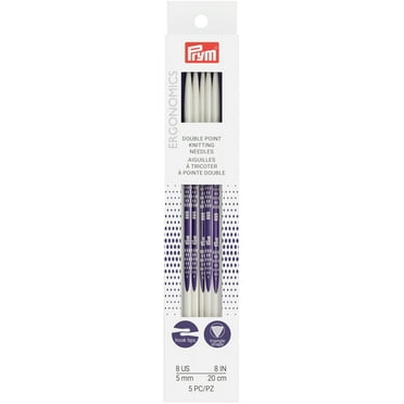 Prym Ergonomics Double Point Knitting Needle Set - Size 8, Set of 5, 8"