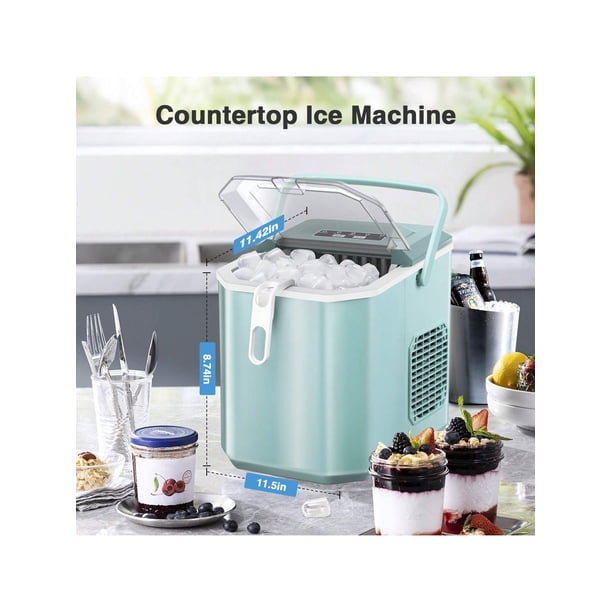 Ice Maker Machine For Countertop,Portable Ice Cube Maker With Self-Cleaning, 26LBS/24H Compact Automatic Ice Makers,9 Cubes Ready In 6-8 Minute