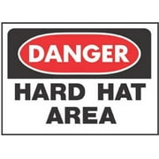 HY-KO Products 507 Danger Hard HAT Area Heavy Duty Plastic OSHA Sign, 10 in x 14 in in, Black/White