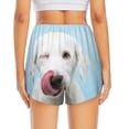 thumbnail image 3 of Picia Puppy Licks Nose Pattern Women's 2 in 1 Athletic Running Shorts High Waisted Workout Casual Gym Sweat Shorts with Comfy Liner Zipper Pockets-Small, 3 of 9