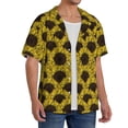 thumbnail image 4 of Honeii 's Sunflowers 3 for men's short-sleeved button-up collared shirt featuring a pocket, perfect for beach vacations, and travel adventures., 4 of 5