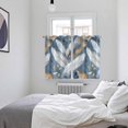 thumbnail image 4 of Gold White Feather Kitchen Curtains 72 Inch Length, Modern Spring Blue Leaf Oil Painting Grommet Top Bedroom Living Room Curtains, Light Filtering Cafe Curtain Drapes 2 Panels Set 104''x72'', 4 of 9