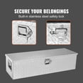 thumbnail image 4 of KFFKFF Robust Aluminum Vehicle Storage Box, Diamond Pattern Toolbox with Lateral Grip and Key Locks, Organizational Chest Box for Pickups, Truck Beds, RVs, Trailers, Dimensions 39"x13"x10", Silver Hue, 4 of 9