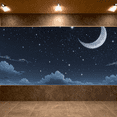 thumbnail image 6 of LUUFILx Starry Night Sky Theme Moon Clouds Banner Party Decorations Backdrop Background, 6 of 8