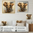 thumbnail image 4 of Designart "Graceful Elephant Portraiture" Animals Elephant Floater Framed Canvas Wall Art, 4 of 5