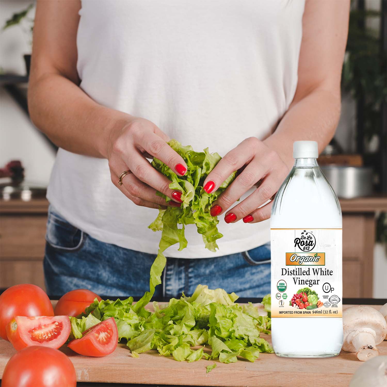 De La Rosa 613 Organic Distilled White Vinegar, 32 Oz (Pack of 2)