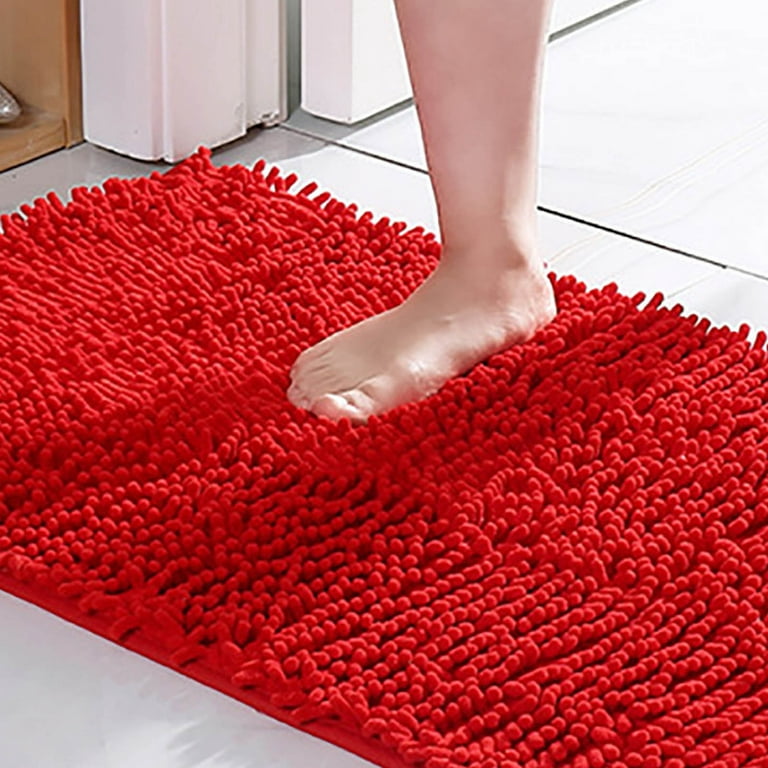 huaai bright red bathroom carpet won't slip bathroom mat soft and