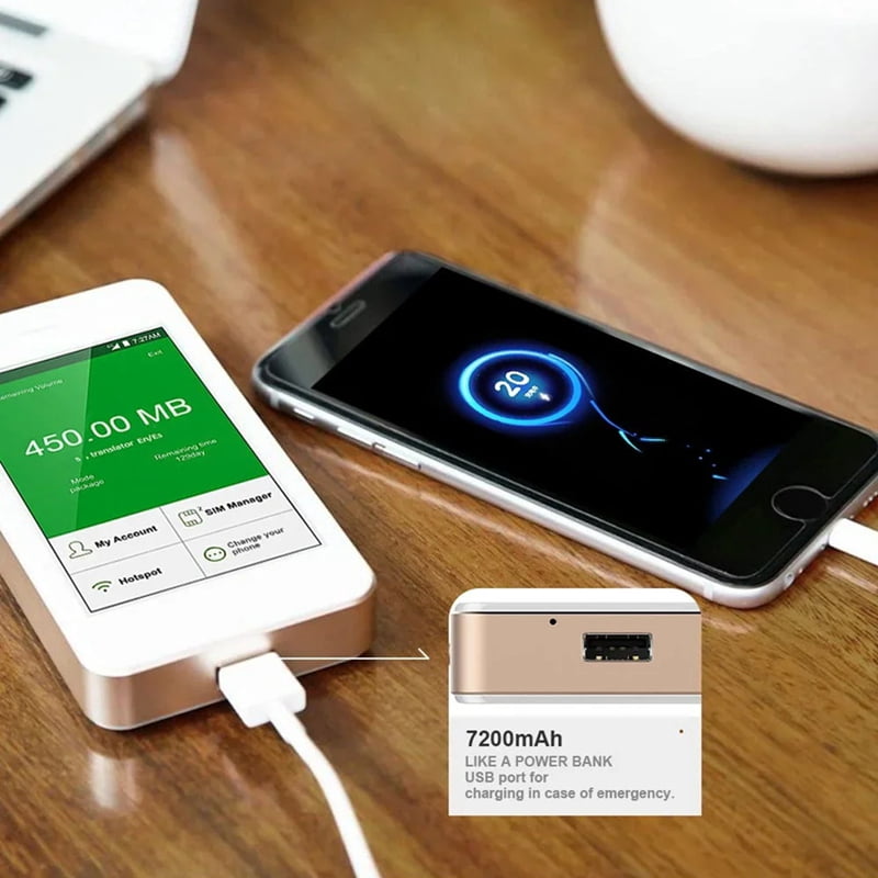 Travel Hotspot G2 Pro Portable Mobile Wireless Modem Mini 4G LTE Wifi Sharing SIM Card Router Touch Screen White