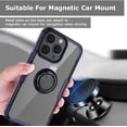 thumbnail image 5 of Compatible with iPhone 13 Pro Case, Carbon Fiber Design Clear Crystal Anti-Scratch Case with 360 Degree Rotation Ring Kickstand(Work with Magnetic Car Mount) for iPhone 13 Pro 6.1 inch, Blue, 5 of 12