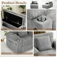 thumbnail image 5 of Chaise Lounge Chair Indoor with Ottoman,38.6"W Chenille Sofa with USB Port&Cup Holders,Modern Cozy Chaise with Storage Armrests&Side Pockets,Deep Seat Comfy Sofa for Living Room/Bedroom(Light Grey), 5 of 8