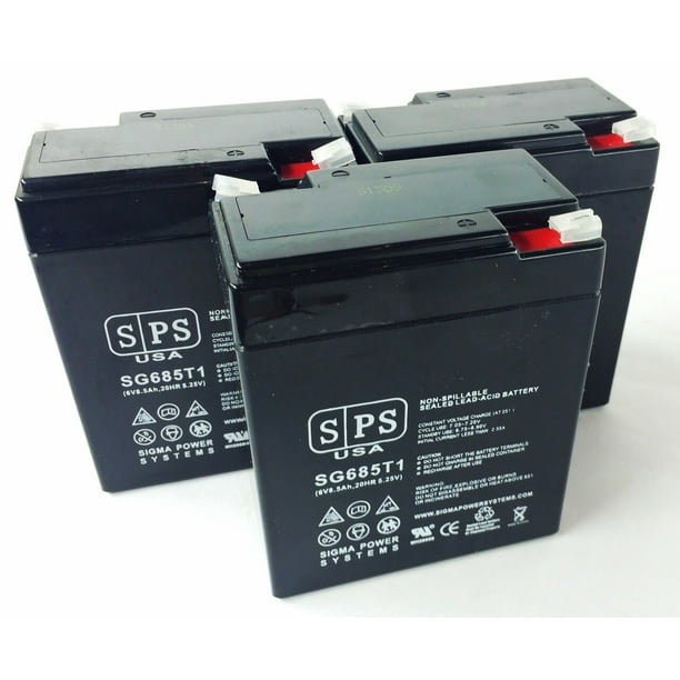 SPS Brand 6V 8.5Ah Replacement Battery for Sentry Lite PM682 (3 pack ...