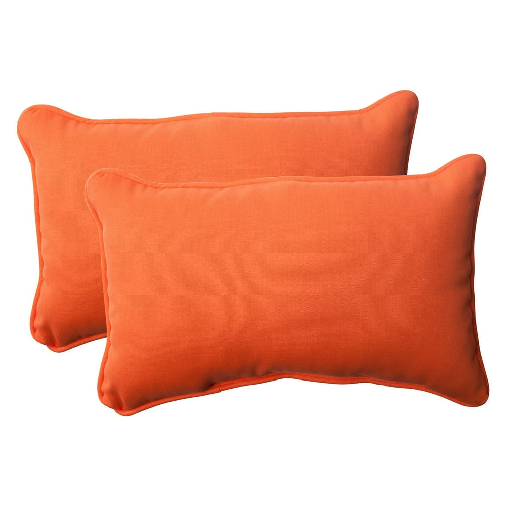 Pillow Perfect Outdoor/ Indoor Sundeck Orange Rectangle Throw Pillow