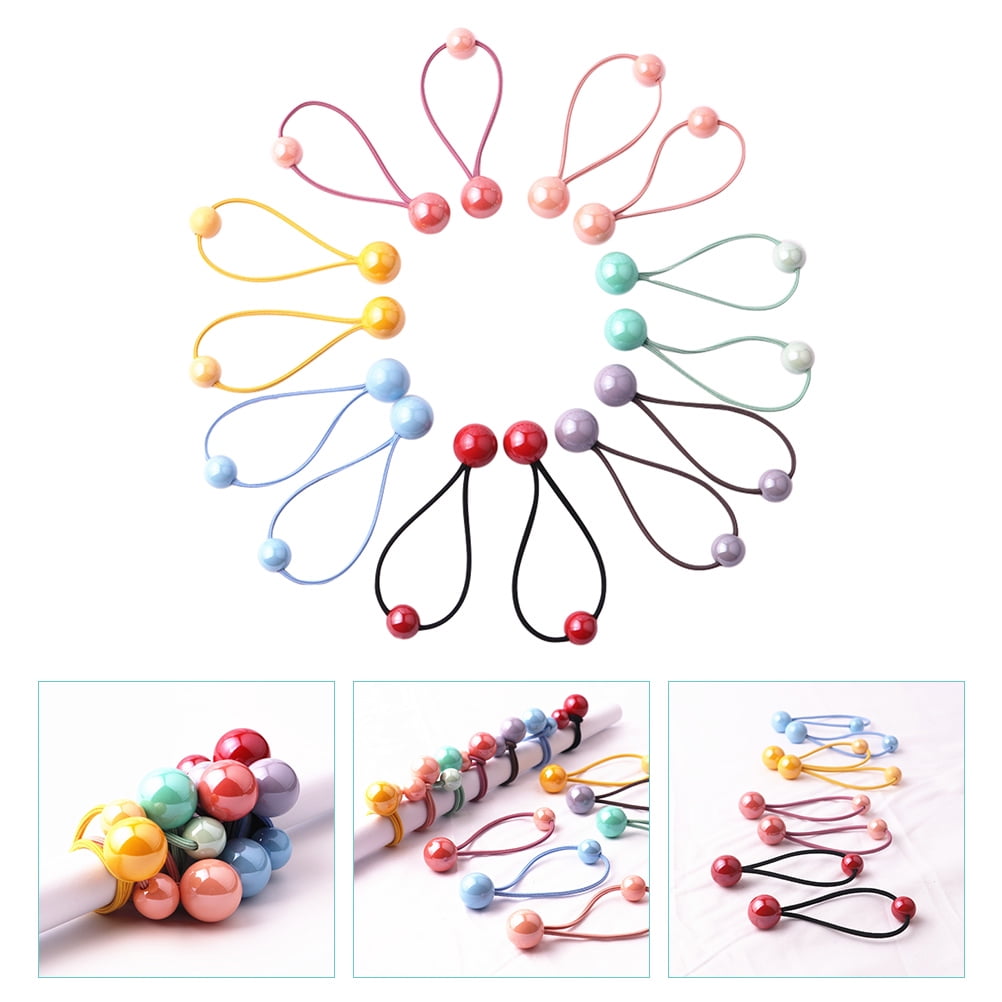 7 Pairs Double Balls Elastic Ponytail Holders Kids Hair Ties with Balls  Hair Bands - Walmart.com