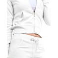 thumbnail image 5 of J. METHOD Women’s Tracksuit Set Casual 2 Piece Outfit Slim Fit Velour Velvet Zip Up Hoodie Jacket Top and Sweatpants Sweatsuit NEWTS03 White 1X, 5 of 6