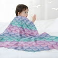 thumbnail image 2 of Kainsy Kids Baby Blankets Unisex Newborn, Super Soft Flannel Mermaid Scale Throws Blankets, for Toddler Baby Nursery Bed Blankets Stroller Crib Shower Gifts, Inch(40"x50"), 2 of 6