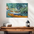 thumbnail image 2 of Elephant Stock Bank Of The Oise At Auvers Wall Art - Horizontal Canvas Wall Art - Living Room Wall Decor - Transportation Canvas - Gray And Teal Decor By Vincent Van Gogh - 24" x 16", 2 of 8